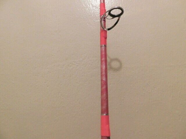 CUSTOM SPINNING ROD 7 FT 20-40 LB PINK PEARL MARBLE NEW