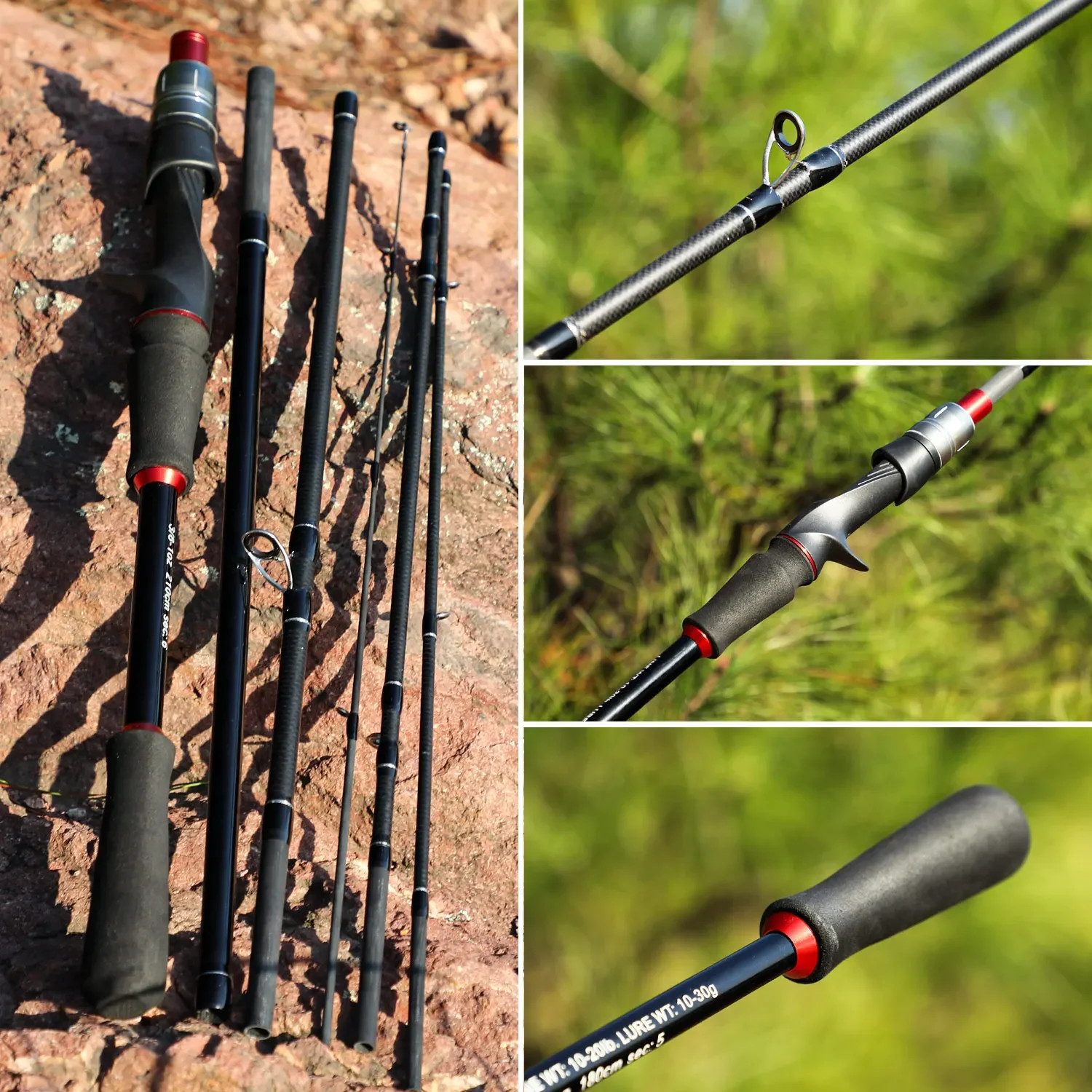 Sougayilang 1.8m 2.1m Lure Fishing Rod Carbon Fiber Spinning Casting Fishing Rod