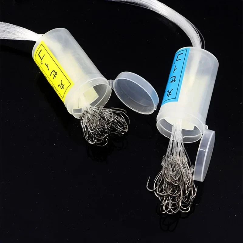 50pcs Barreled Fishing Hooks Sharp Thorns Durable Thread Binding Freshwater Salt