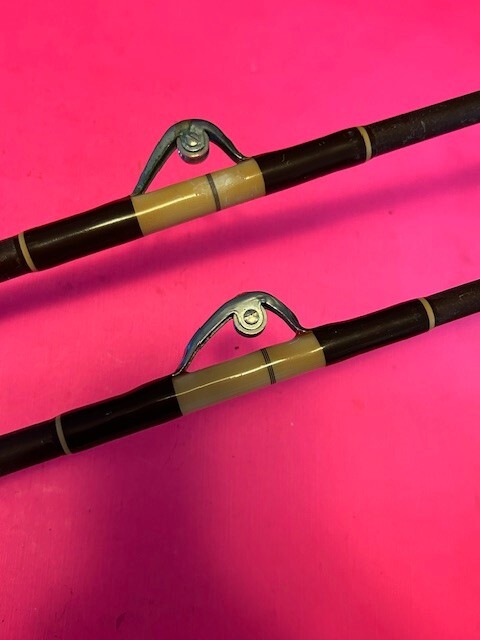 VINTAGE CUSTOM BUILT 7 FOOT IGFA 20 OR 30 POUND CLASS FISHING RODS MATCHING PAIR
