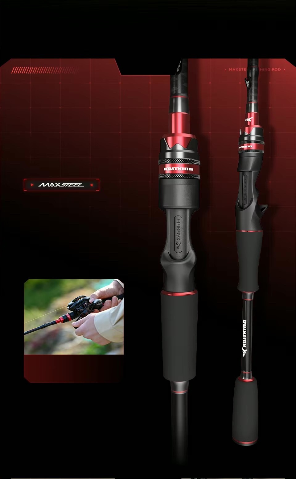 KASTKING MAXSTEEL Fishing Rod Sea Saltwater Freshwater Fishing Rods Cast & Spin