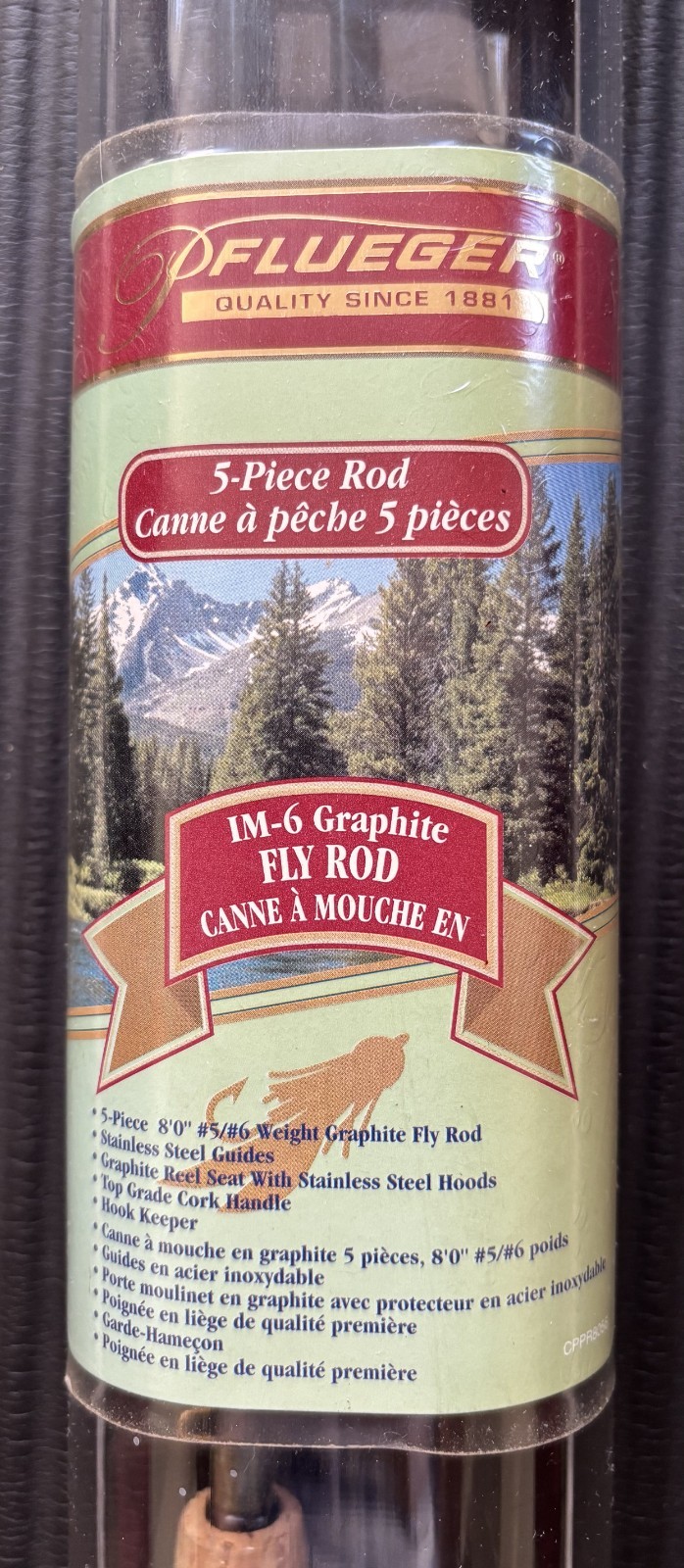 PFLUEGER 5 piece IM-6 Graphite FLY FISHING ROD