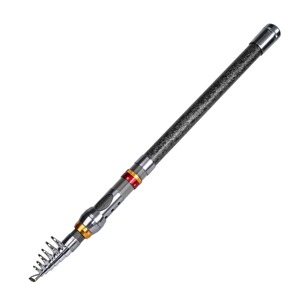 11.8FT Carbon Fiber Telescopic Fishing Rod Pole Sea Saltwater Freshwater Black