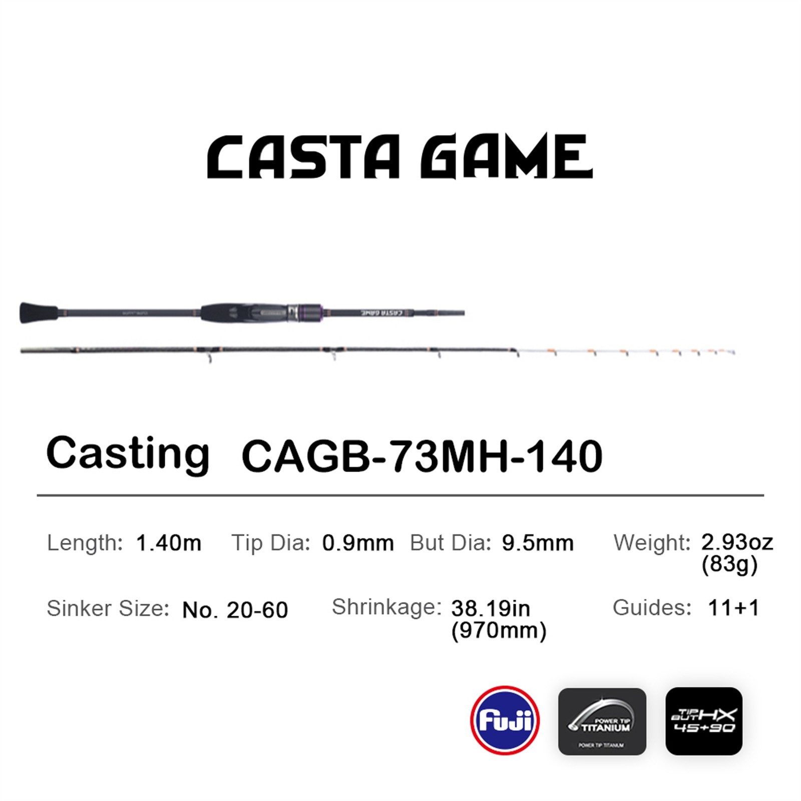 PURELURE CASTA GAME Boat Sea Saltwater Lure Fishing Rod Casting Lightweight