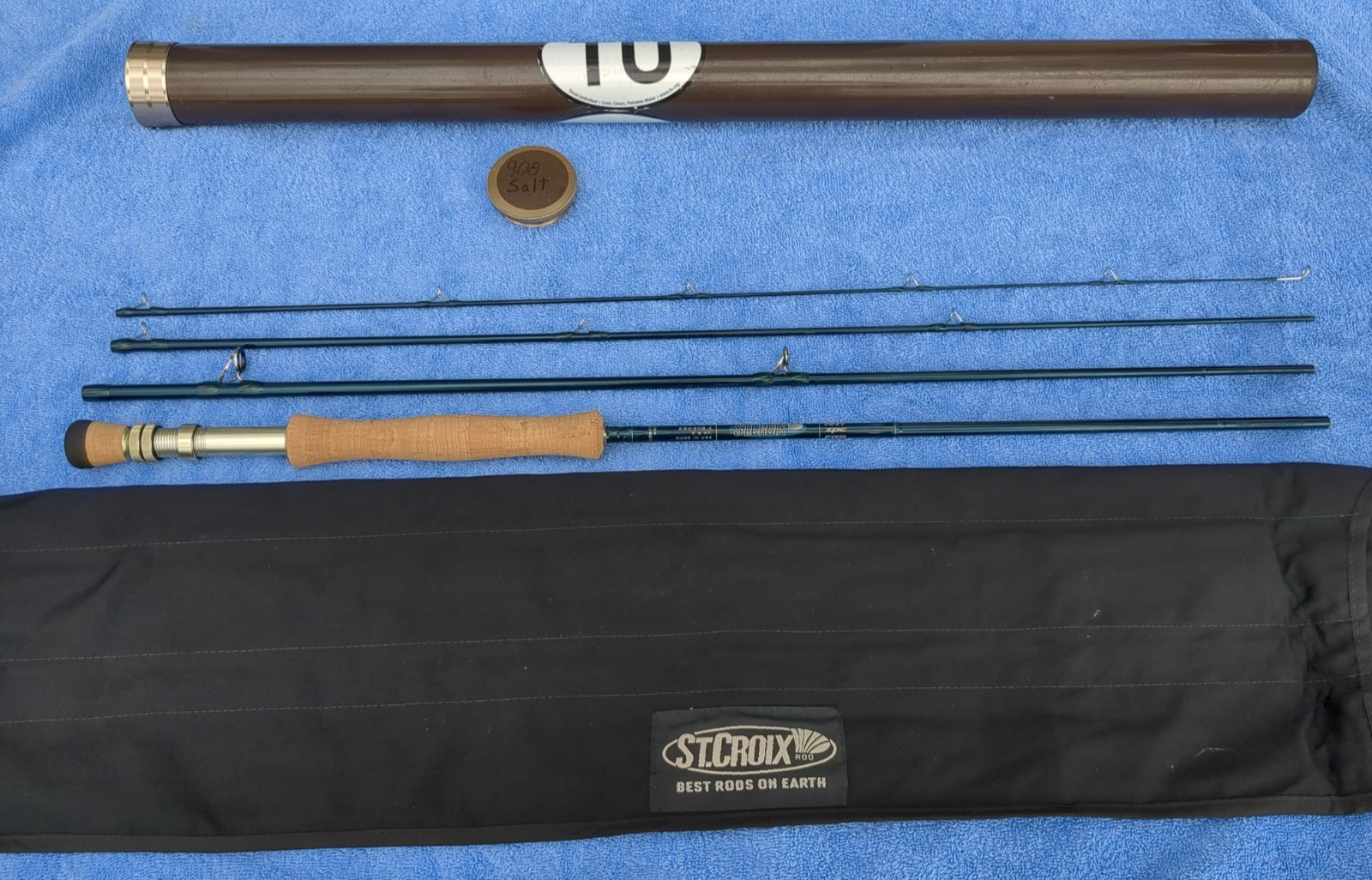 St Croix Rod, Legend Elite Saltwater Fly Rod, 9′ 8wt, ESW908.4, USA NF03905 Case