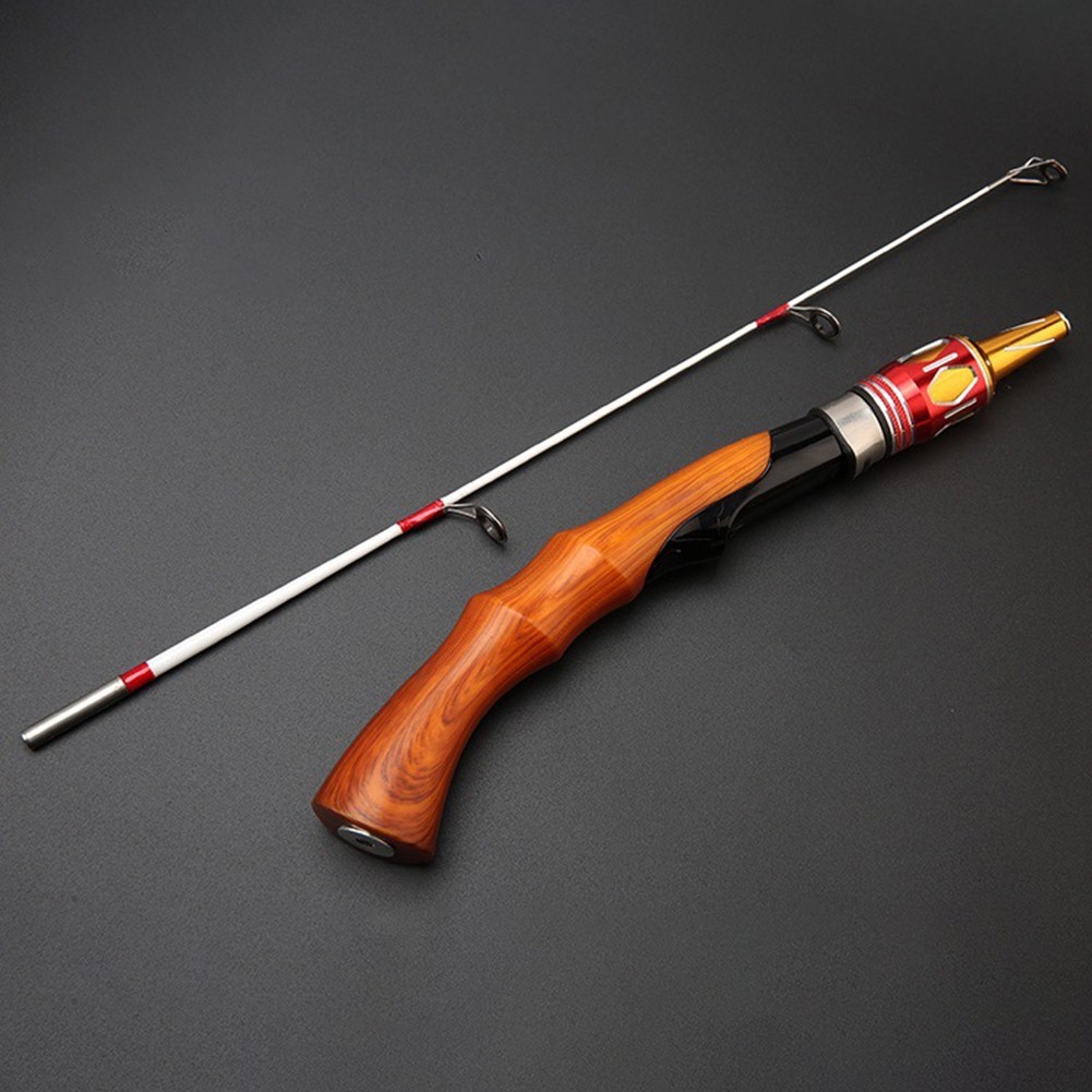 Solid Ice Fishing Rod Two Sections 50 60 70cm Fiberglass Fishing Pole