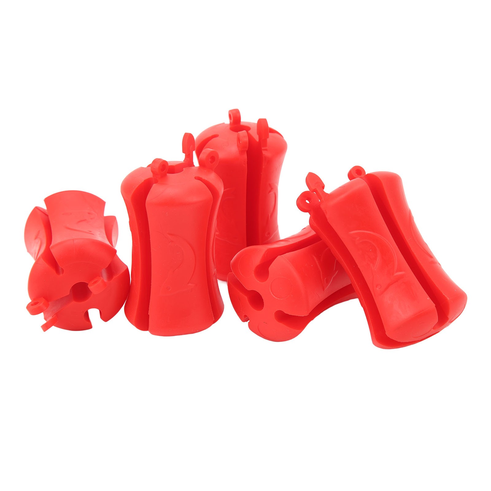 (Red)5PCS Portable Fishing Rod Fixed Ball Silicone Reusable Fishing Rod WT