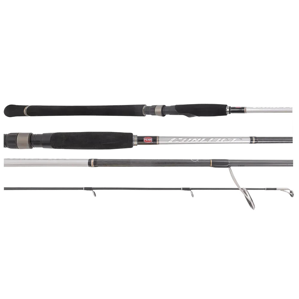 PENN Conflict 762M 7’6″ Spin Rod – 6-10kg, Fuji O Ring Guides, EVA Grip 2 Piece