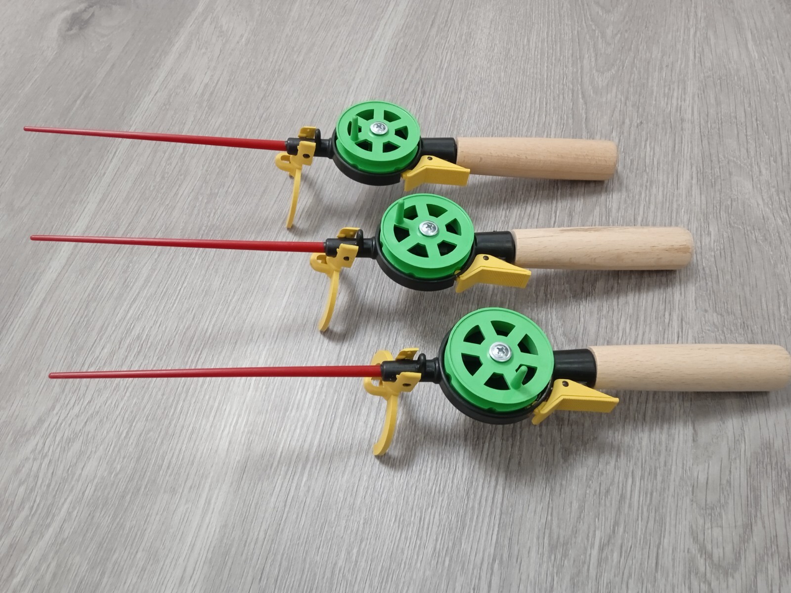 3 pcs Ice winter fishing rod ice vertical jig mormyshka wooden holder