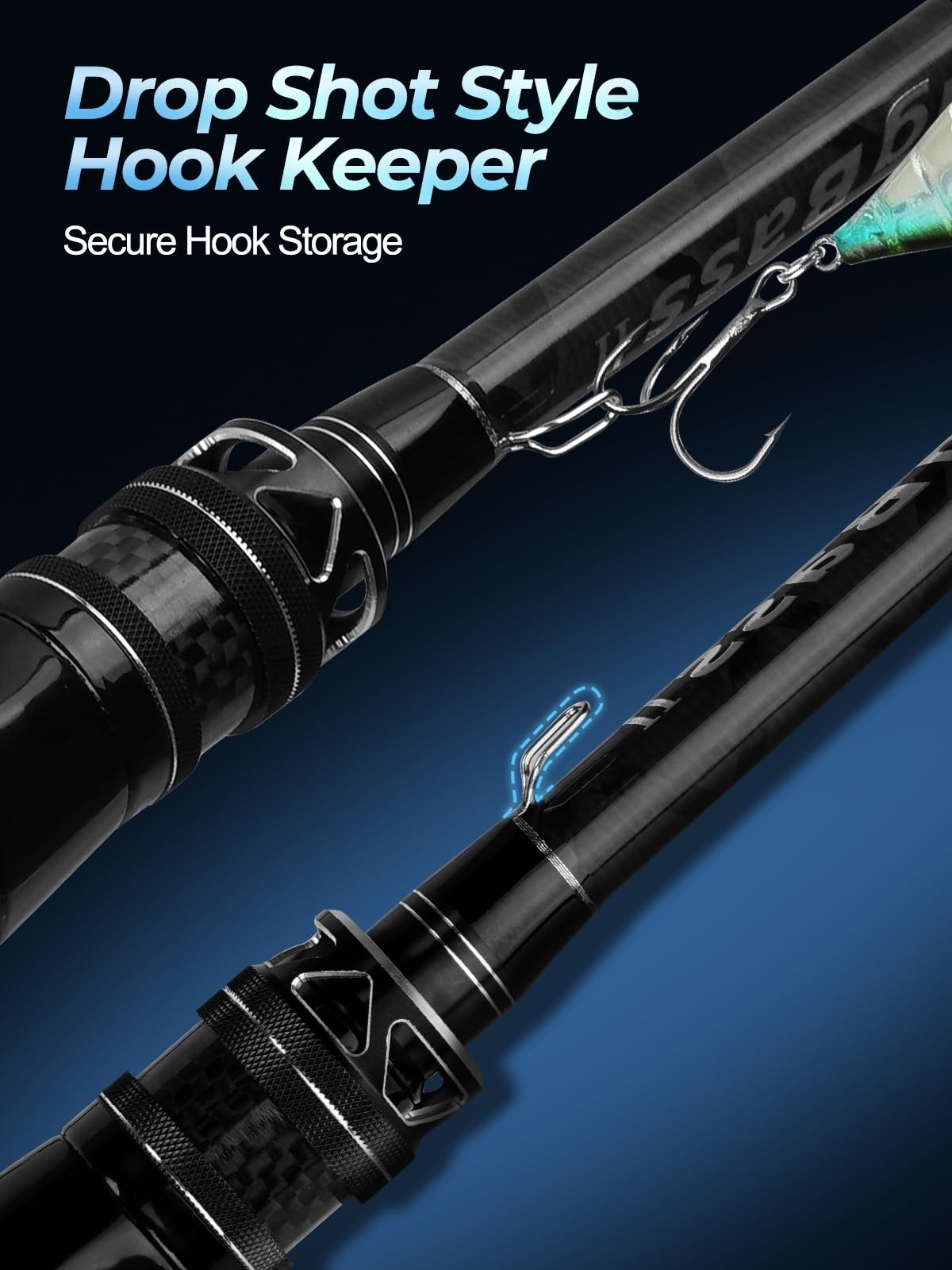Jenseits 70 Spinning Fishing Rod 2-Piece Carbon Fiber Medium Heavy Power Extra