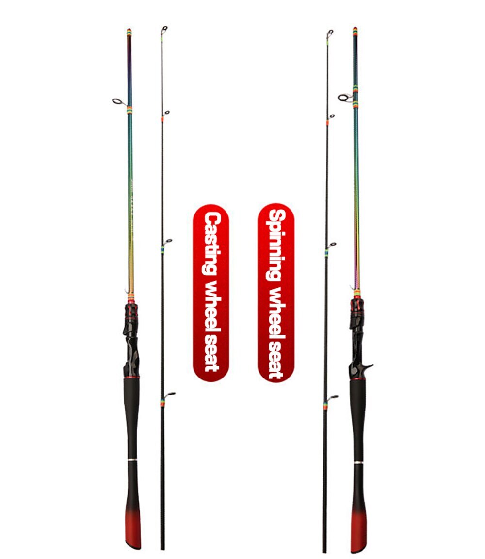 Spinning Casting Lure Fishing Rod 1.65m 1.8m Carbon Fiber Pole Lure Weight 8-25g