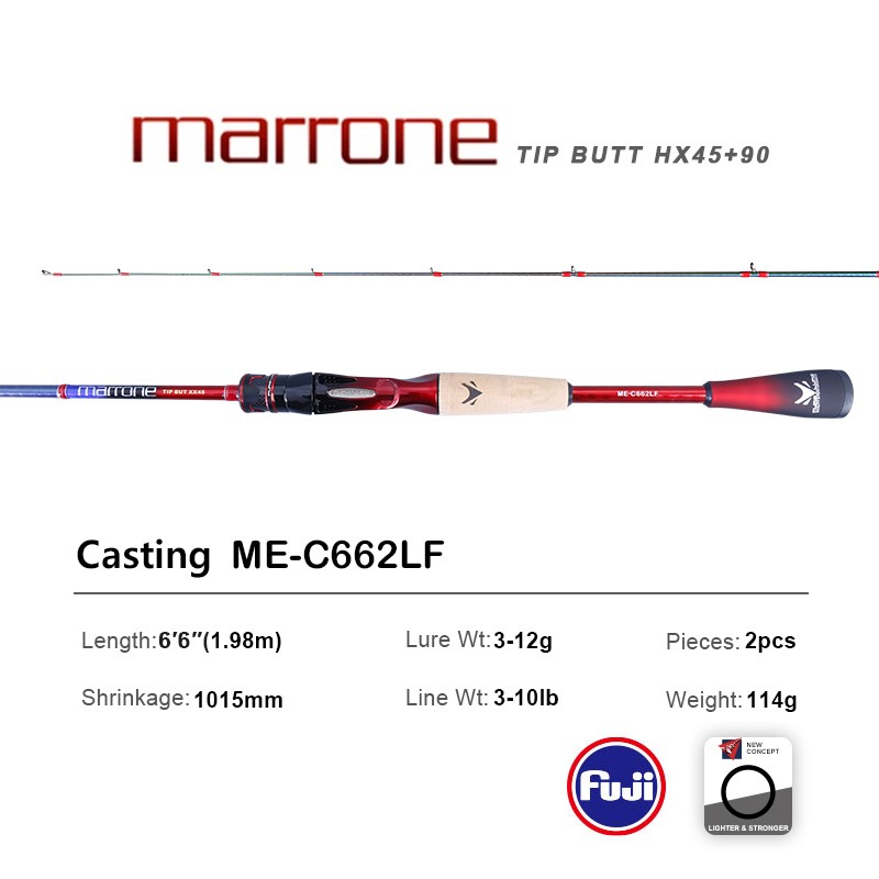 PURELURE MARRONE Universal Spinning Casting Rod Lure Fishing Chameleon Painting