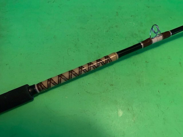 CUSTOM BUILT 7 FOOT 2 INCH 25 TO 60 POUND CLASS CONVENTIONAL FISHING ROD PERFECT