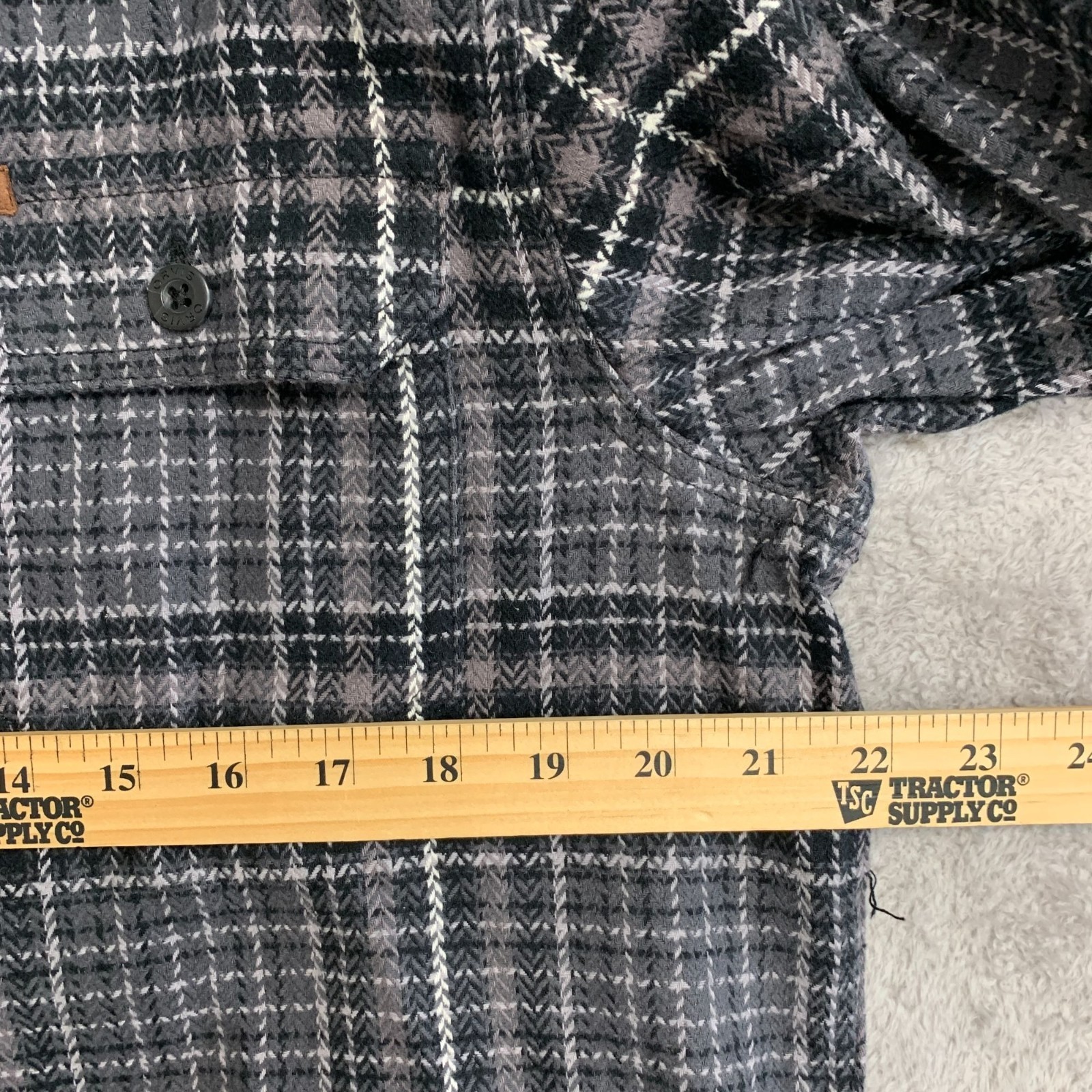 Orvis Men’s S Classic Plaid Flannel Button-Up Shirt Jacket Black & Gray M1114