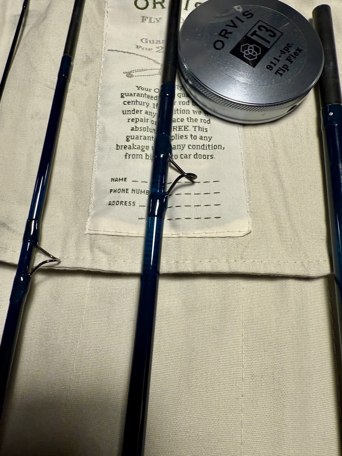 Orvis T3 9 Foot #11 Carbon 4 Piece Saltwater Fly Rod with Bag & Travel Tube
