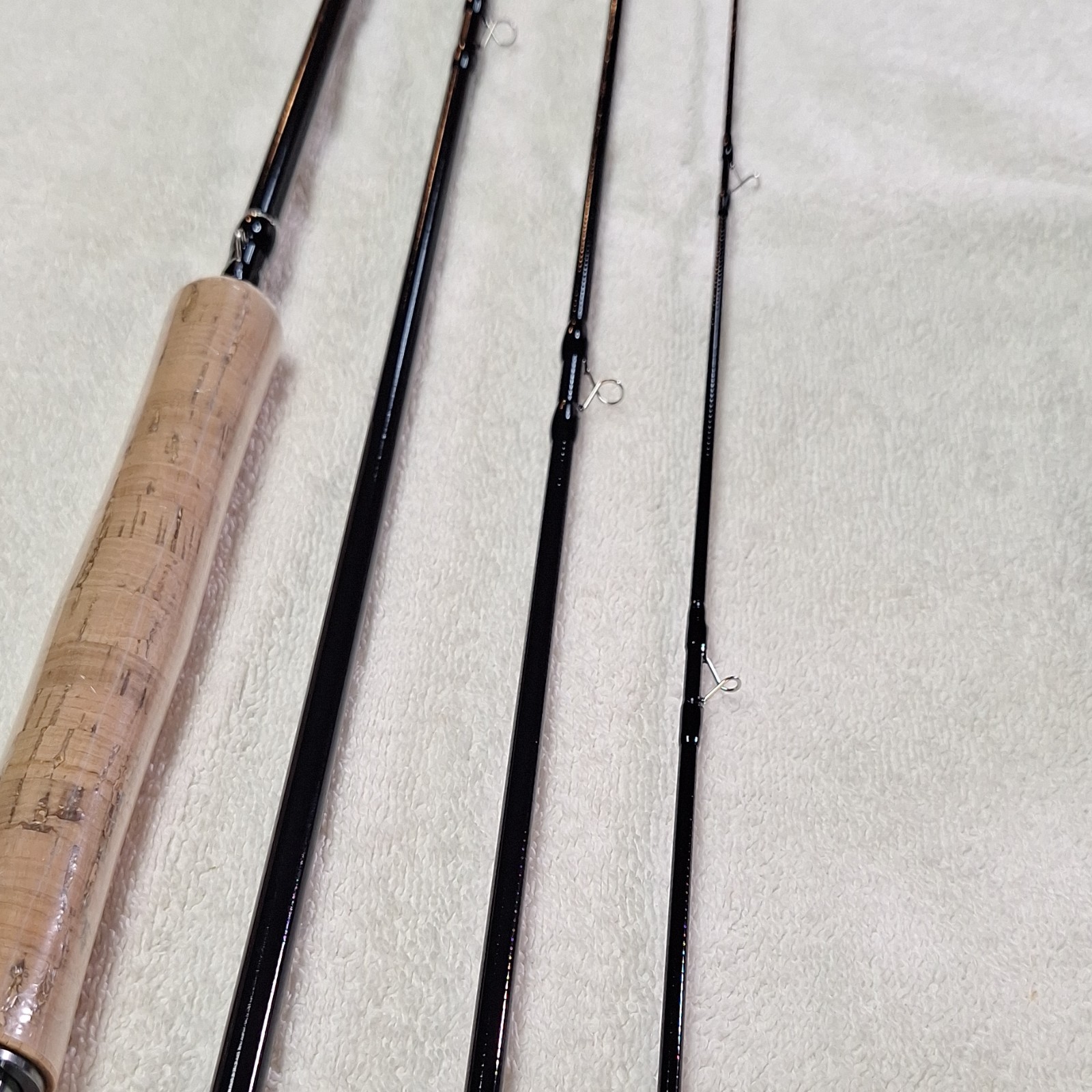 9 ft 7/8wt 4 pc IM6 Graphite Fly Rod Fast Action Full Cork Black 10 Guides