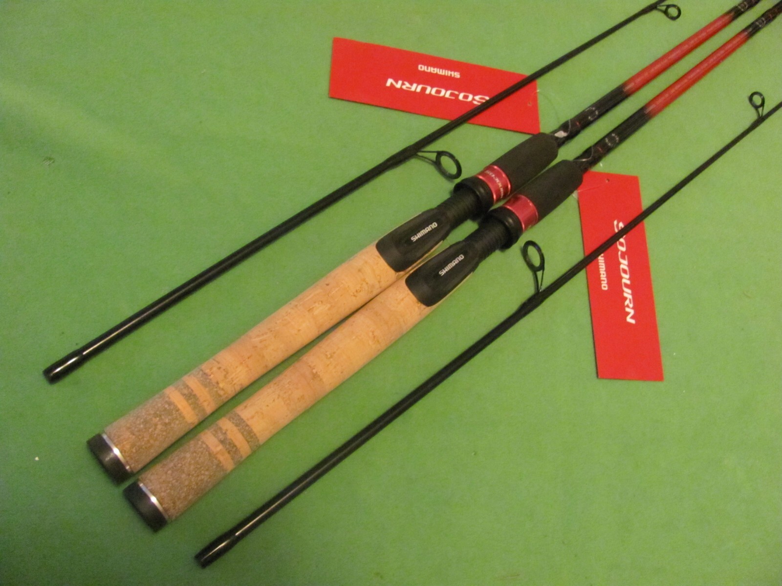 2) SHIMANO SOJOURN 6′ 6″ Power Medium Action Fast 2 Piece Spinning Rods.