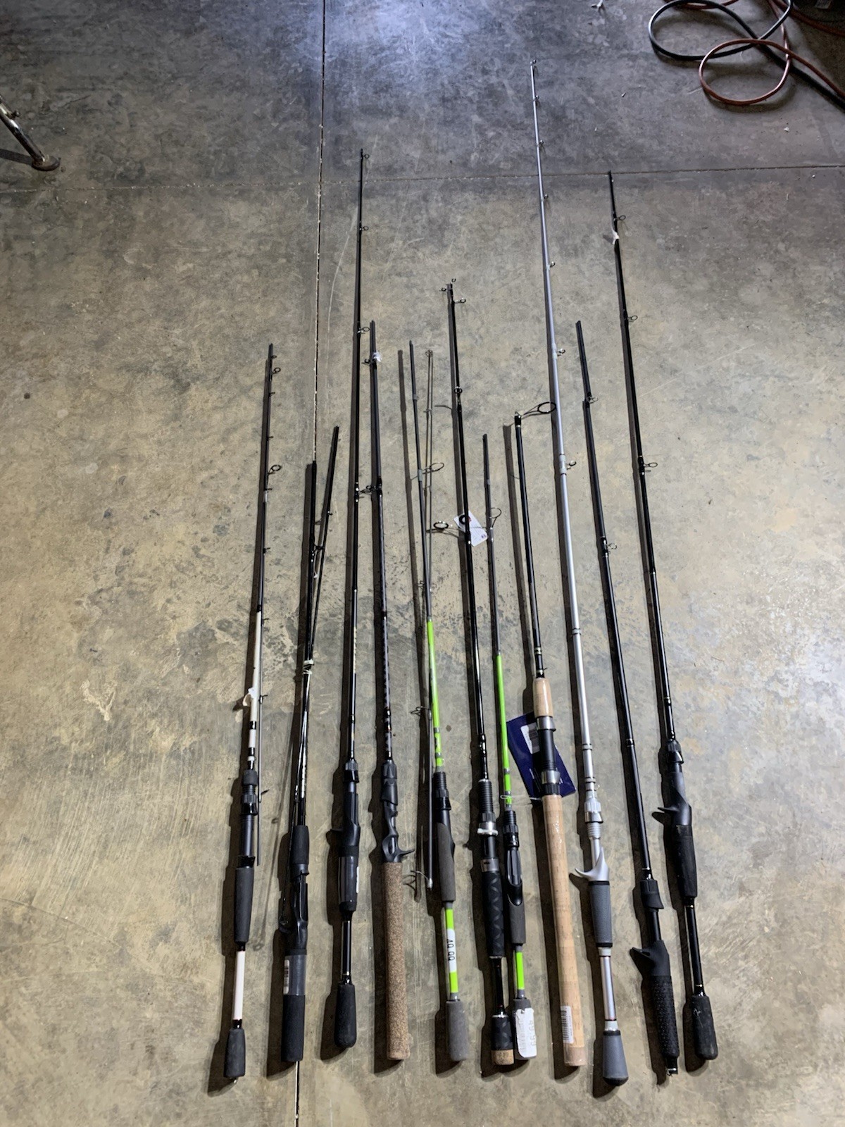 LOT OF 10 BASS PRO SHOP, Lews, Berkley FISHING RODS (BROKEN)