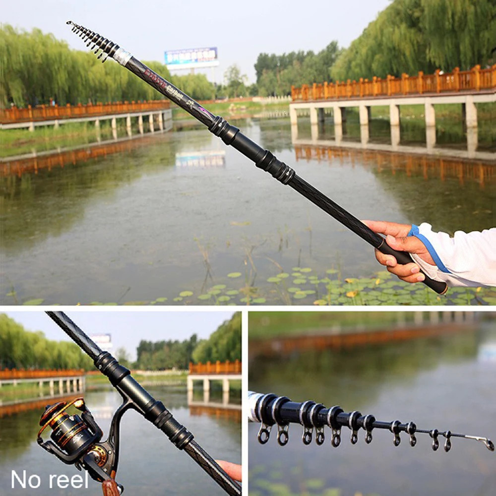 GTOFYU Carbon Telescopic Rock Fishing Rod 2.7-6.3M Ultra Light Travel Spinning