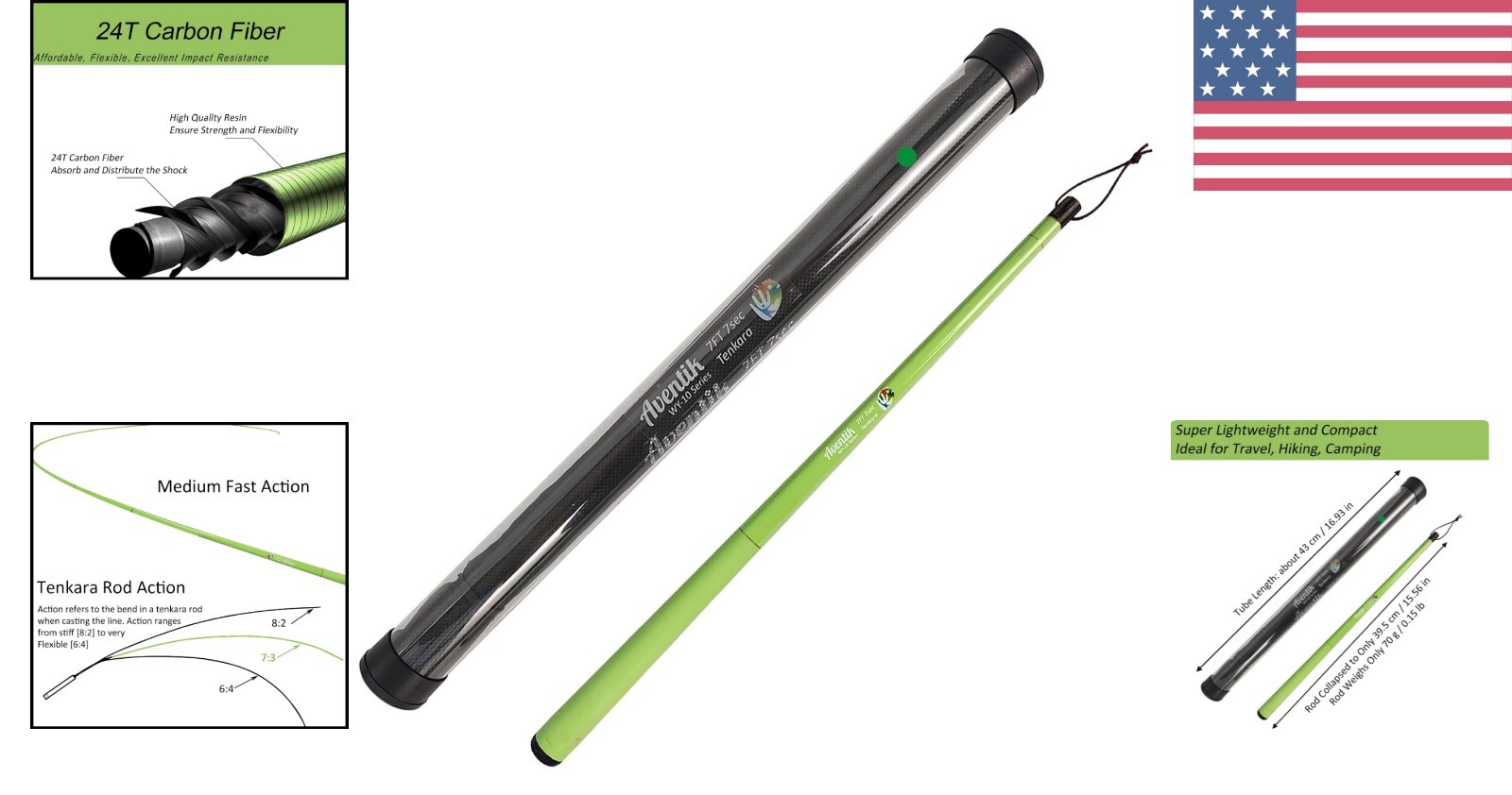 FreshStart 7ft Tenkara Fishing Rod – Lightweight and Flexible for Tight Spaces