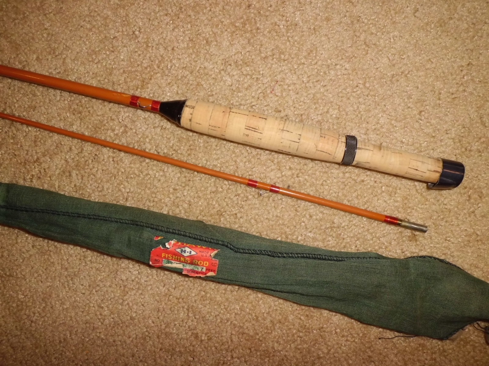 Vintage Horrocks & Ibbotson Fiberglass 3307 Fly 6’6″ Rod made in USA- MINT