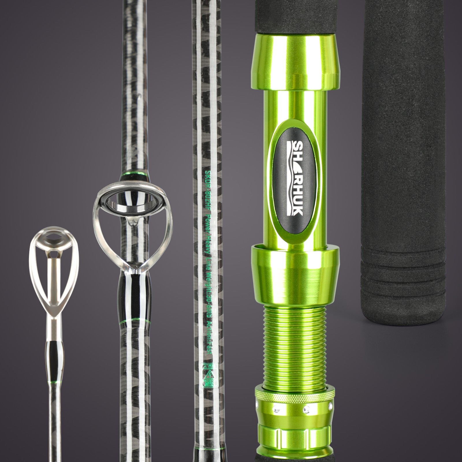 SHARHUK inshore spinning fishing rod Medium Heavy/ Heavy 2 piece 8ft Fast Action