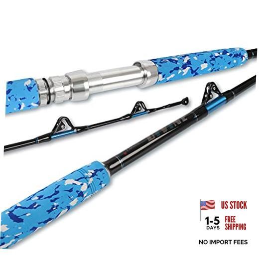 Fishing Trolling Rod 1 Piece/2 Piece Saltwater Offshore Heavy Roller Rod Big