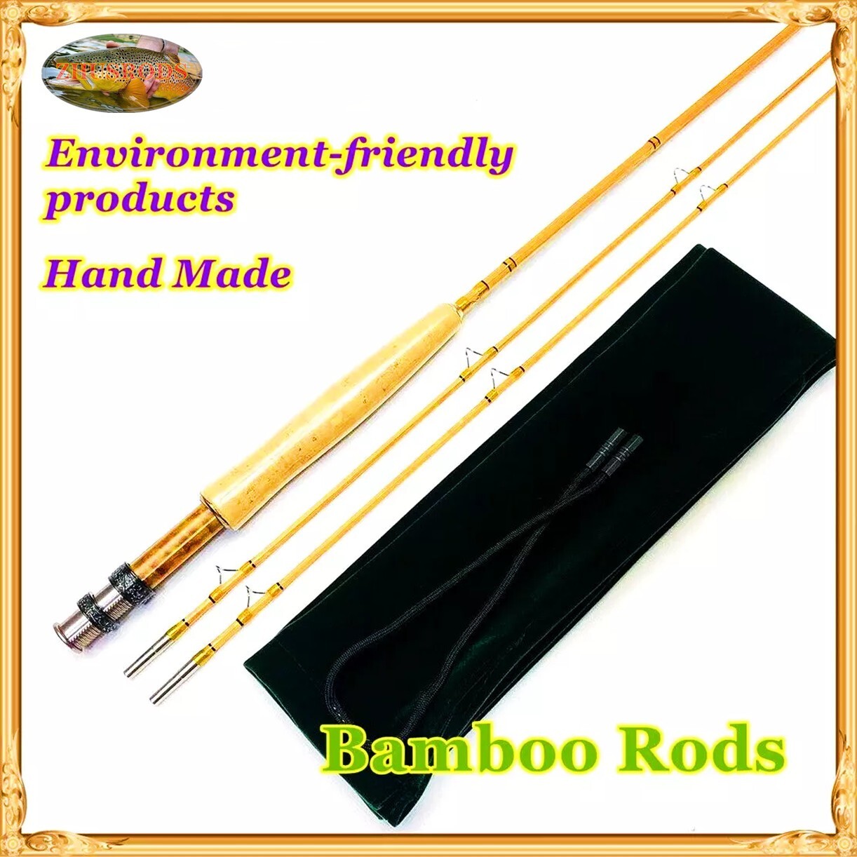 Cattanach 6632 6′ 6″~3 wt/ZHUSRODS Vintage Bamboo Fly Rods/Fly Fishing Rods