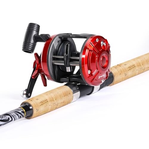 Fiberglass Fishing Rod Combo with Conventional Reel – Durable P-Cork Rod