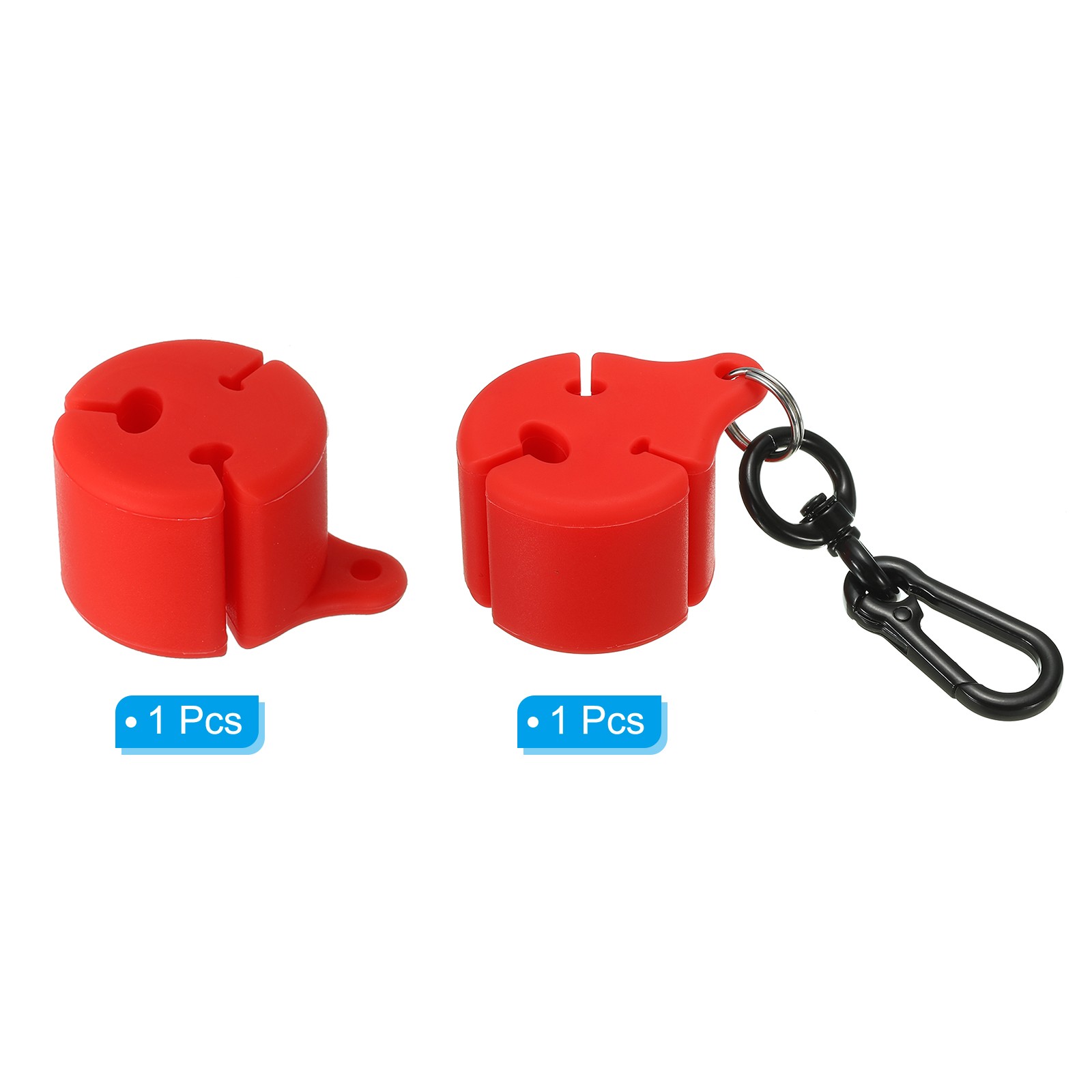 2Pcs Fishing Rod Clips Silicone Wearable Fishing Pole Holder with Buckle Red