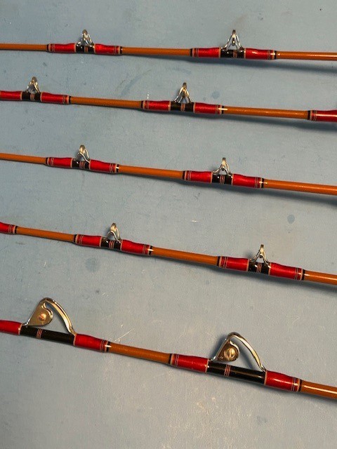 MATCHING SET OF 5 RARE CUSTOM BUILT CALSTAR FISHING RODS BY YO’S CUSTOM RODS