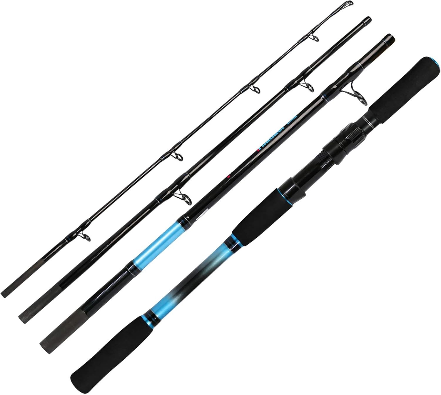 4-Piece 7-Feet Carbon Fiber Boat Fishing Rod Spinning Travel Portable Rod