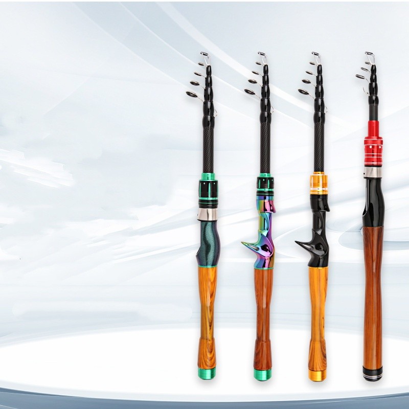Lure Fishing Rod Carbon Fiber Ultralight Teleacopic Spinning Casting Rod Travel