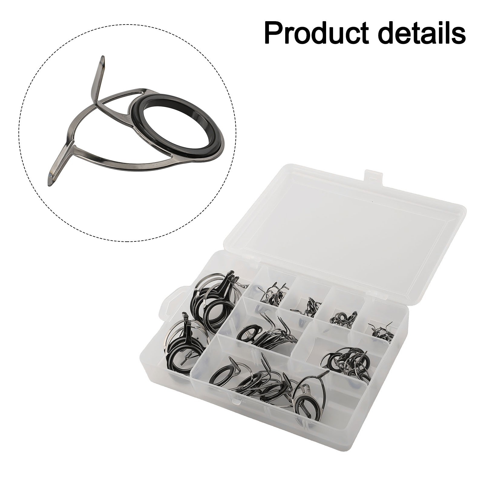 Complete Repair Kit of Fishing Rod Guide Rings 40/45Pcs Set with Fish Box