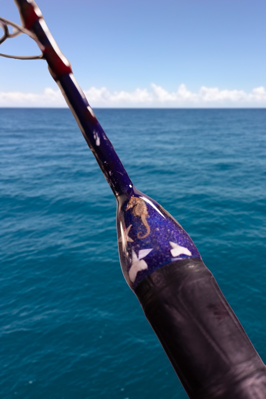 Custom Fishing Rod with Real Alligator Skin Grips and Awesome Paint Job