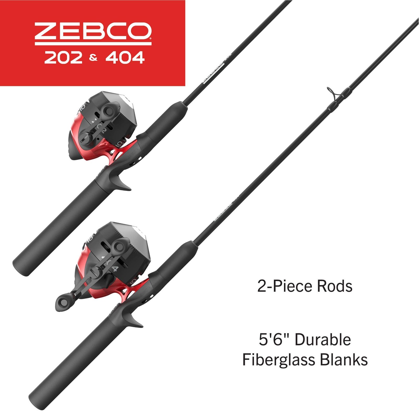 Zebco 202 & 404 Spincast Reel/Rod Combo (2-Pack) – 5’6″ Medium Action