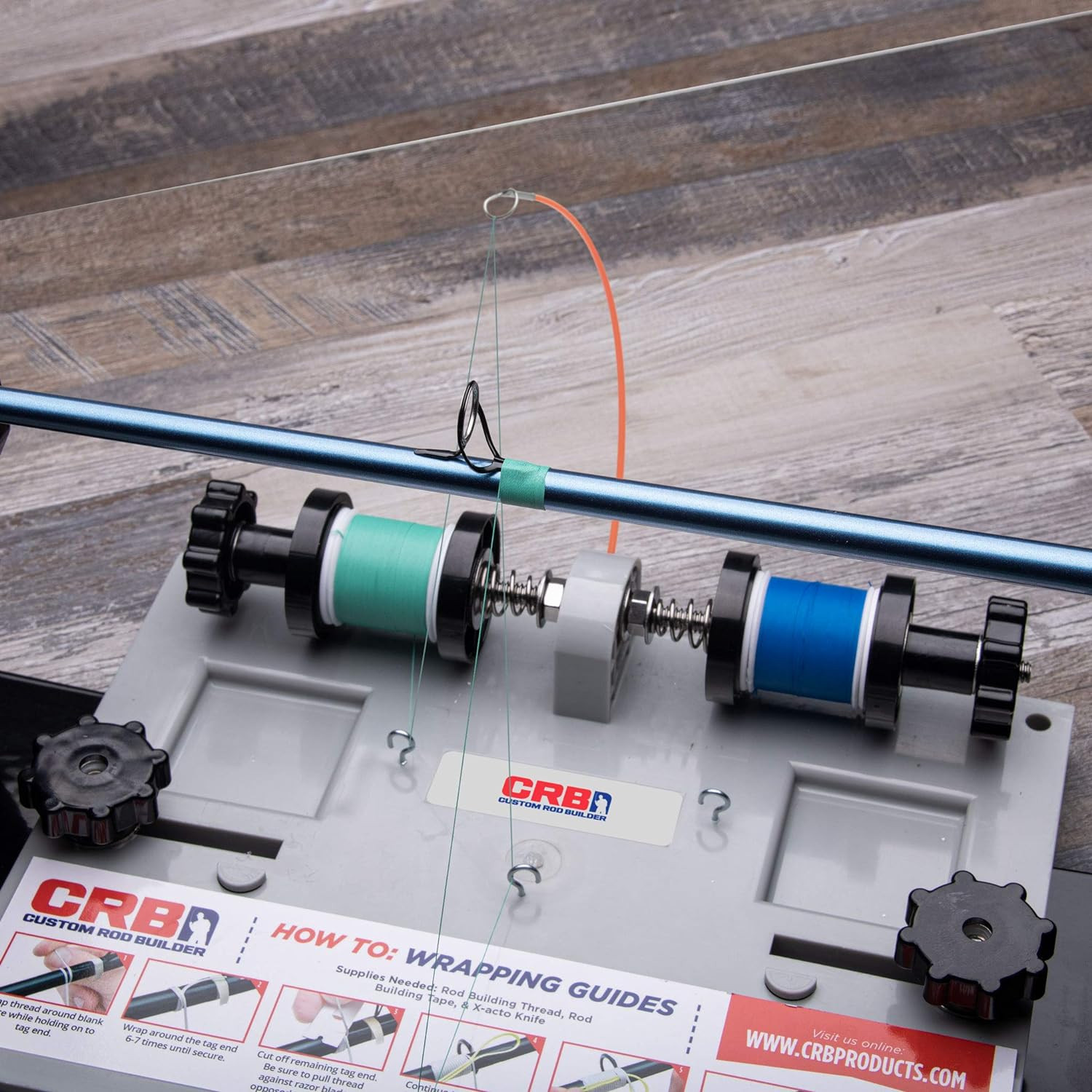 CRB Advanced Hand Wrapper System Rod Building Stand 2 Spool Thread Tensioner