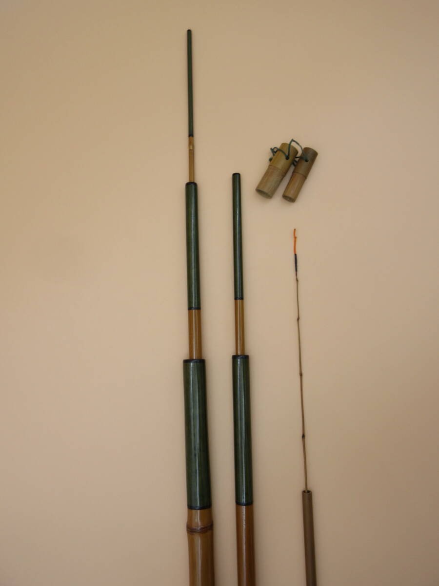 Japanese Bamboo Fishing Rod Signed “Saoichi” 6-Section Traditional Wazao 437cm