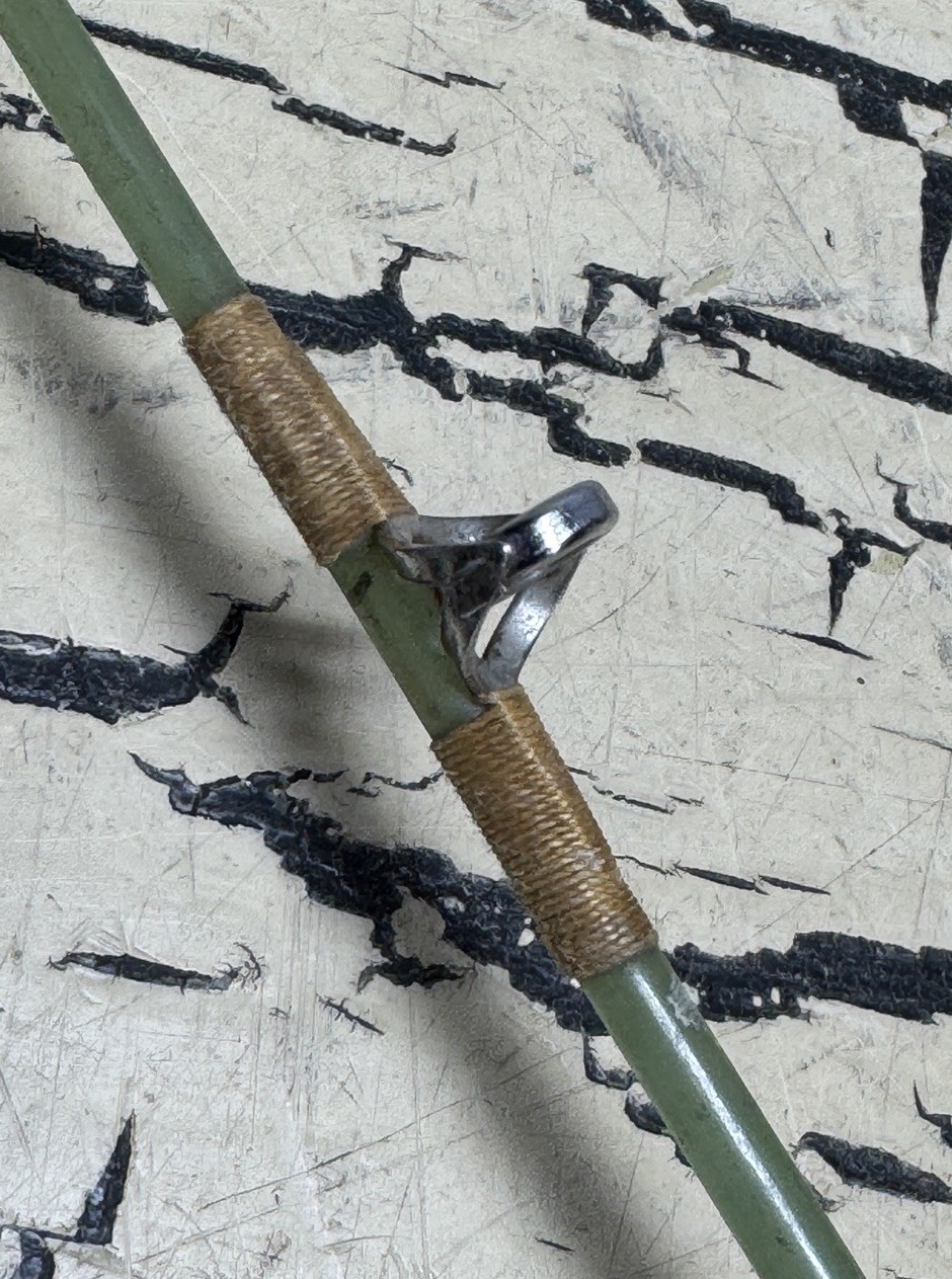 VTG Unbranded Green Glass Spinning Casting Fishing Rod Retro 60s 5ft Rare