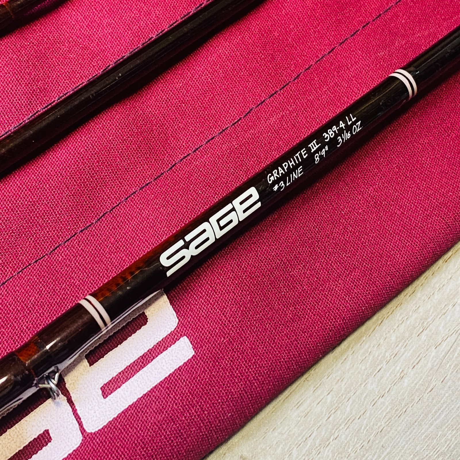 Sage Graphite III GFL 389-4 LL 3wt 8’9″ Fly fishing rod w/Sock and Tube Rare!
