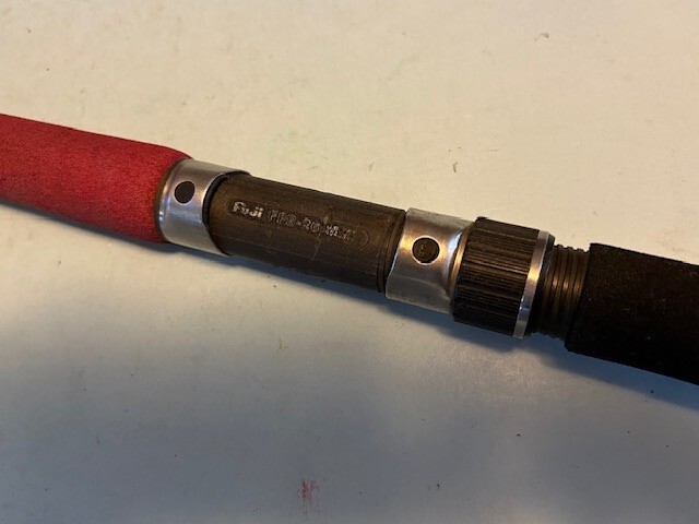 CUSTOM SABRE 7 FOOT 3 INCH 30 TO 80 POUND MARLIN CASTER CONVENTIONAL FISHING ROD