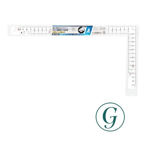 Shinwa Sokutei Carpenter’s Square Thick and Wide White 30cm Same Scale on Both