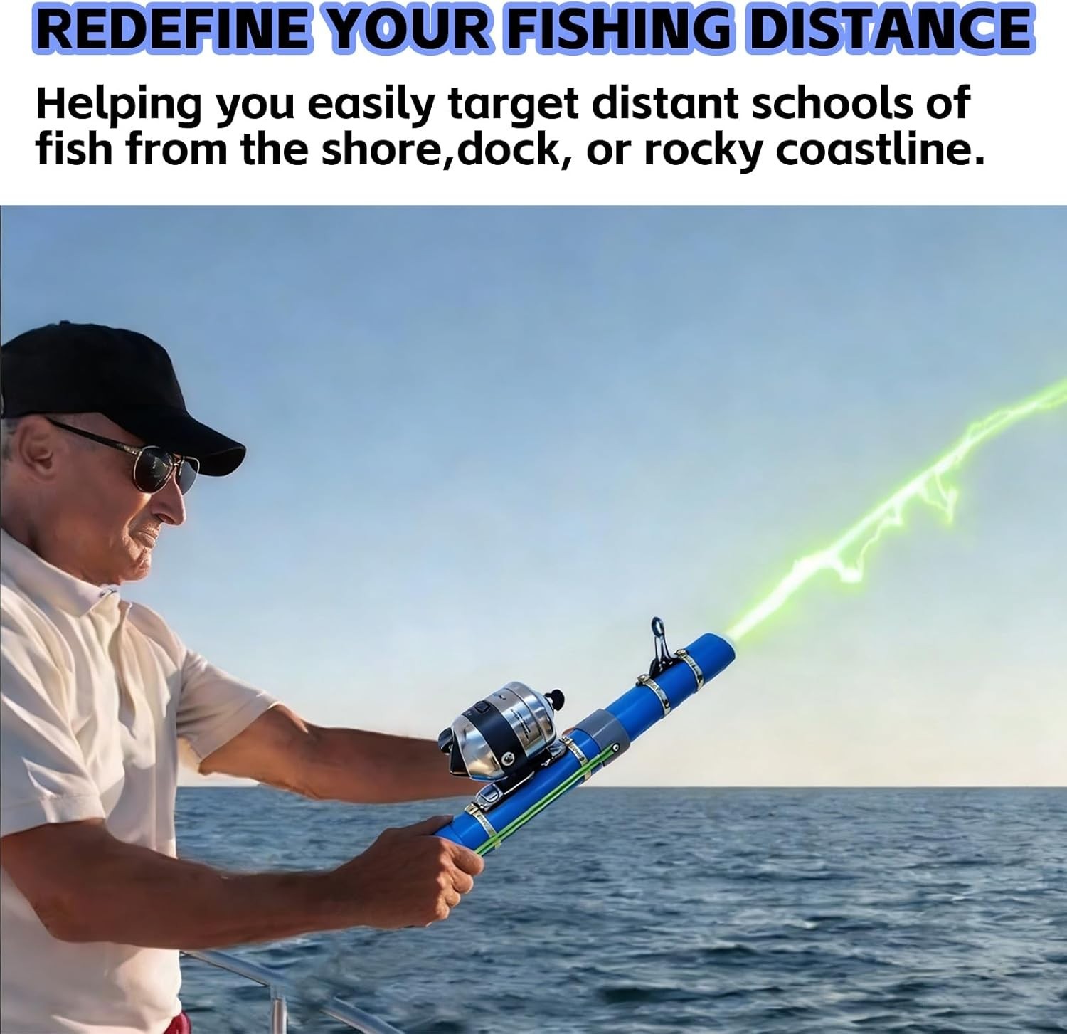 Portable Fishing Catapult Rod, Durable & Lightweight Telescopic Lure & Bait L…