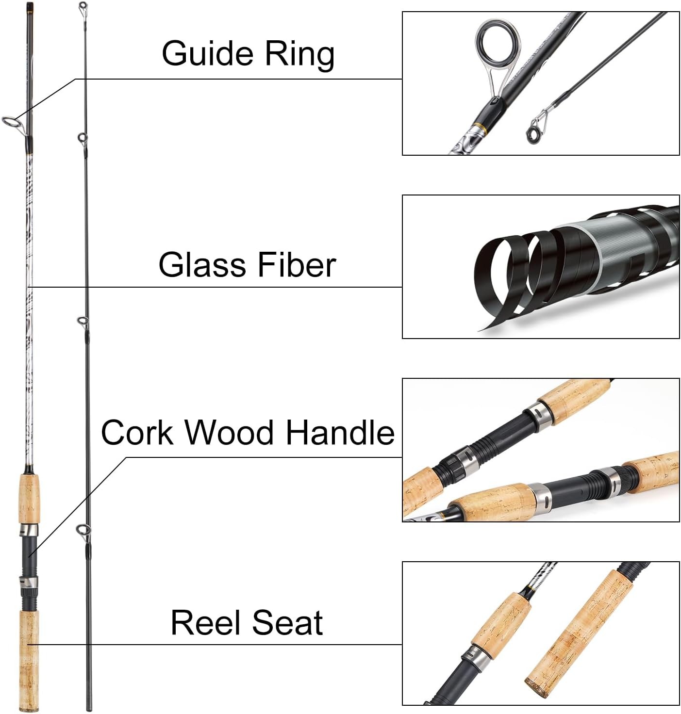 Spinning & Casting Rods Strong Carbon&Glass Composite Fishing Rod