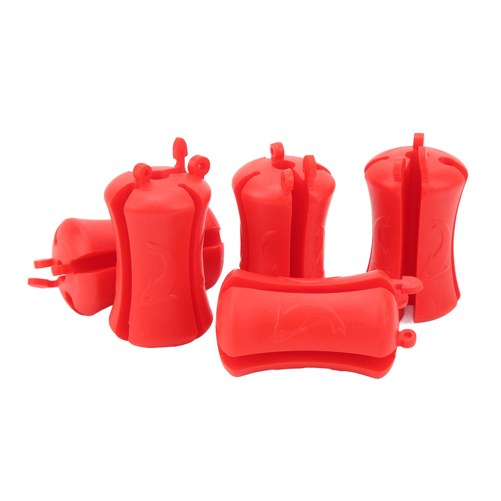 (Red)5PCS Portable Fishing Rod Fixed Ball Silicone Reusable Fishing Rod WT