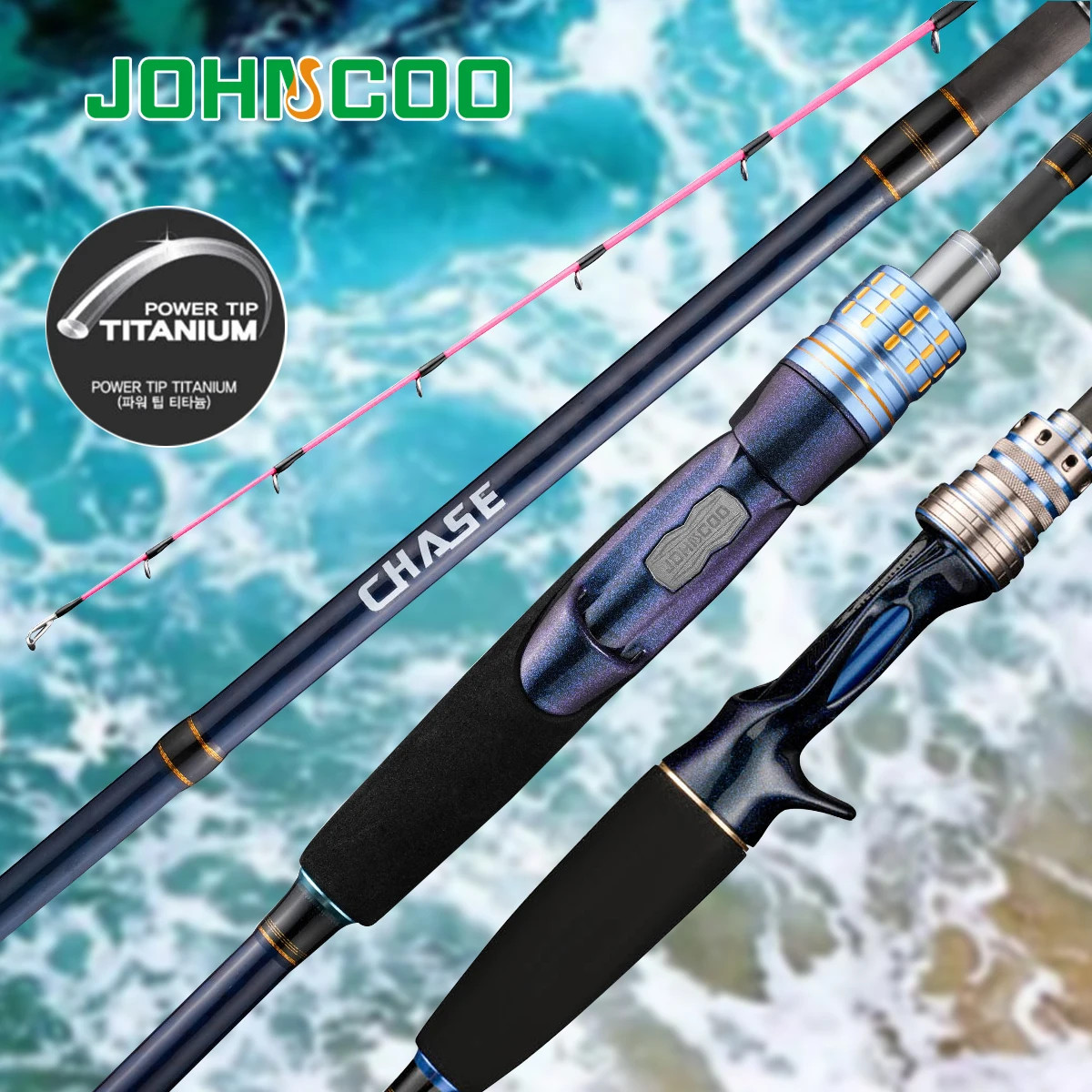 JOHNCOO Boat Fishing Rod 1.7-1.9m ML Titanium Tip Spinning Casting Saltwater