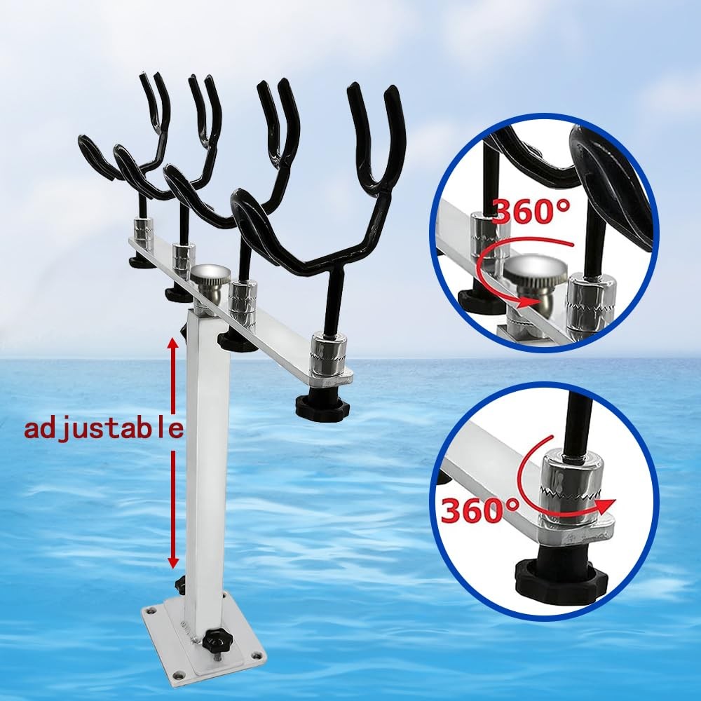 Mojiate PVC Coated Fishing Rod Holder Aluminum Large, silver