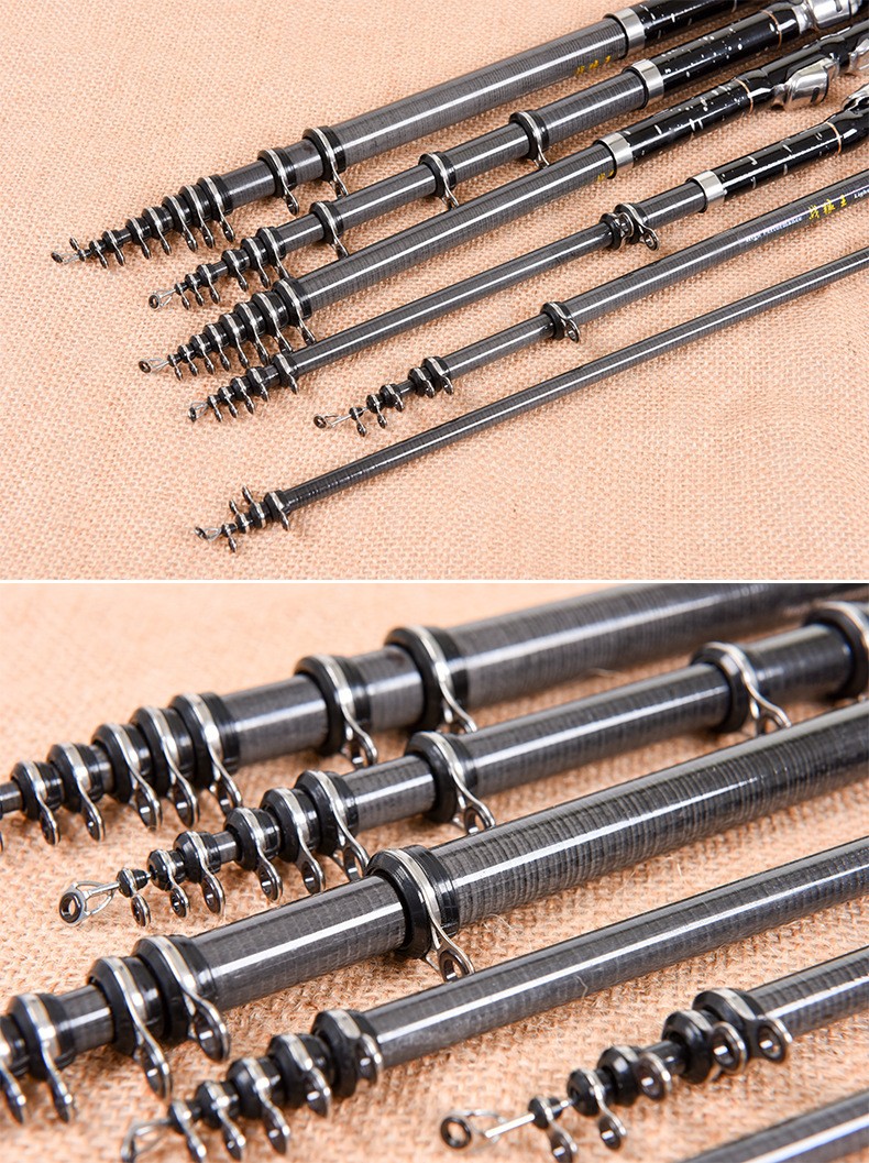 Telescopic Fishing Rod Carbon Fiber Rod Outdoor Fishing 1.8m-3.6m Portabal