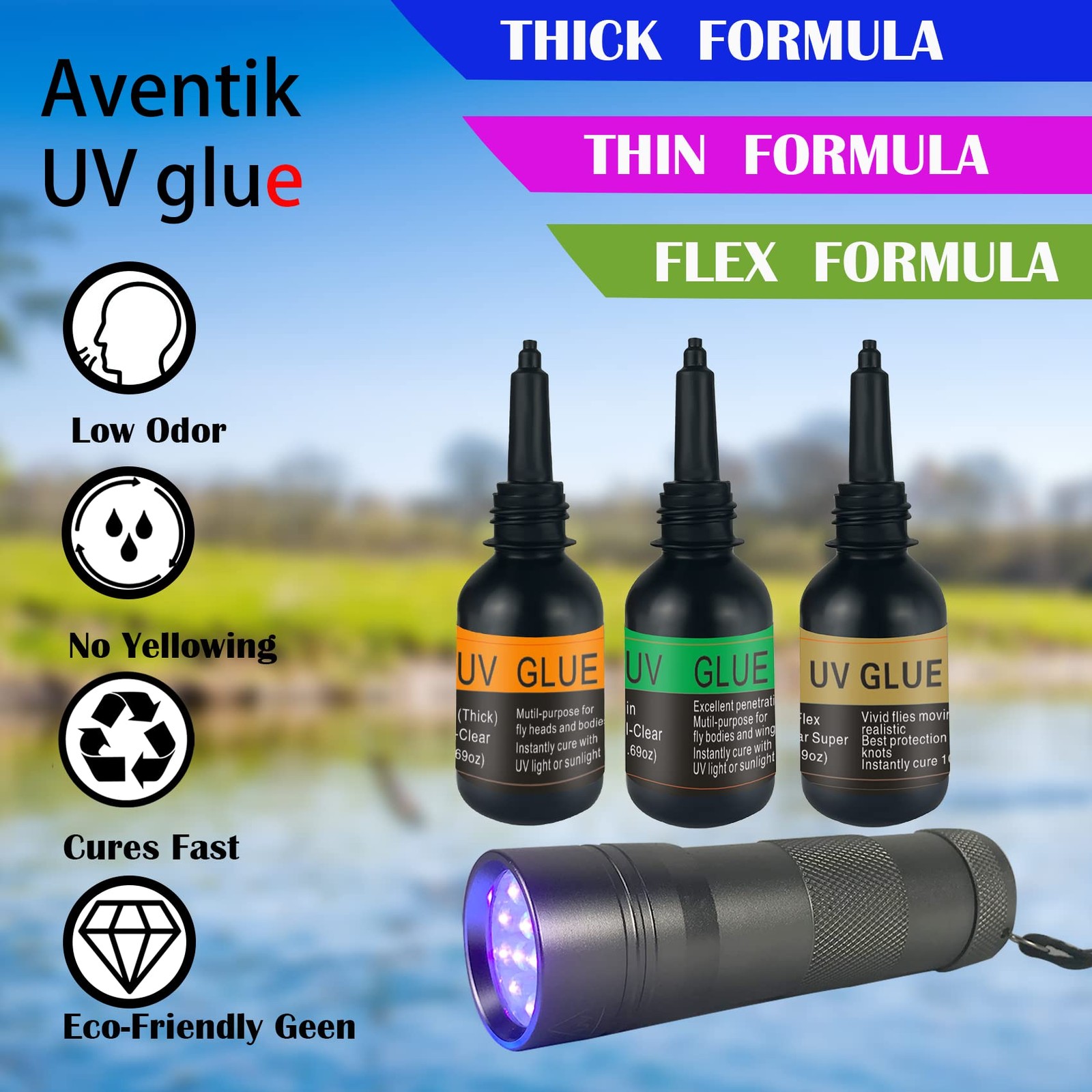UV Clear Glue Three Glue Formula Thick,Thin and Super Flew +12 LED Power Ligh…