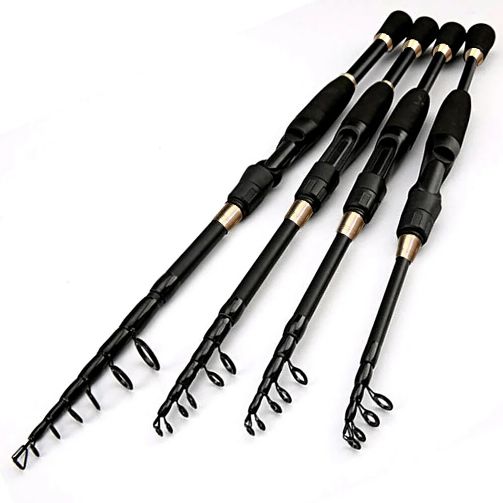 Ultra-Light Fishing Rod Carbon Fiber Spinning Casting Pole Handle Telescopic Sea